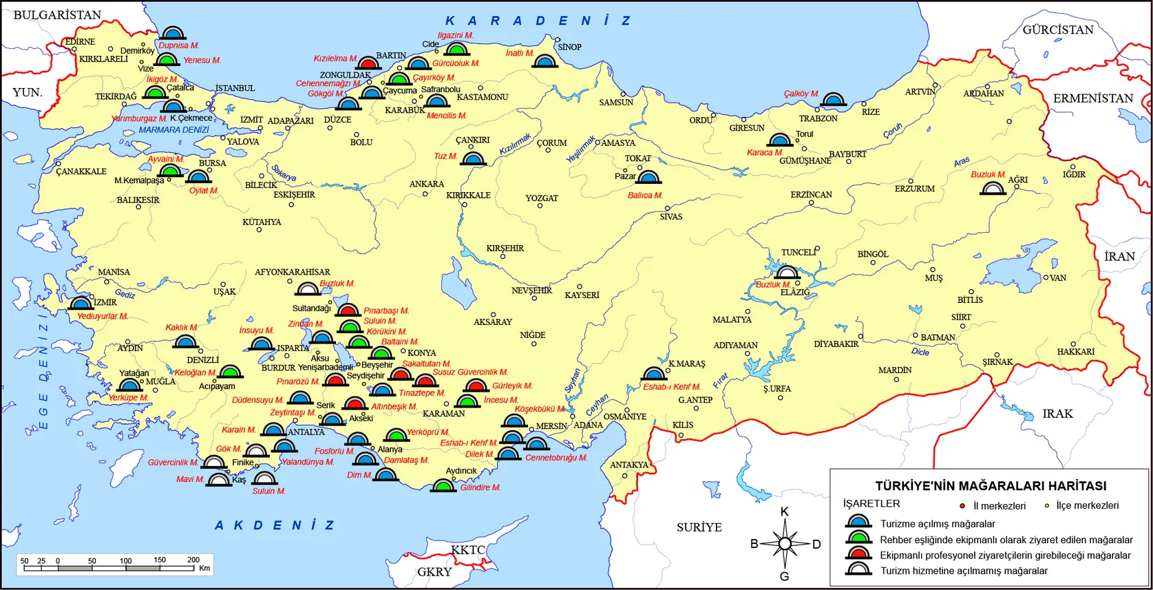 Türkiye Mağaraları Haritası